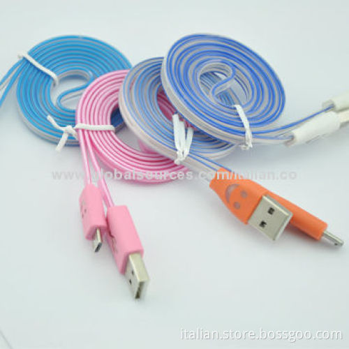Micro Smile Face USB LED Lighting Cable for Samsung/HTC Android Smartphones